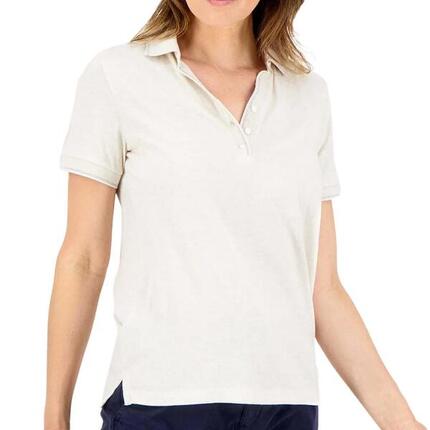 Polo - Femme - Manches courtes col boutonné - ADINAPOL - Blanc