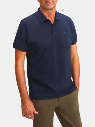 Polo - Sport - Homme - Manches courtes, Coupe ajustée, ATTONPOL - Bleu marine