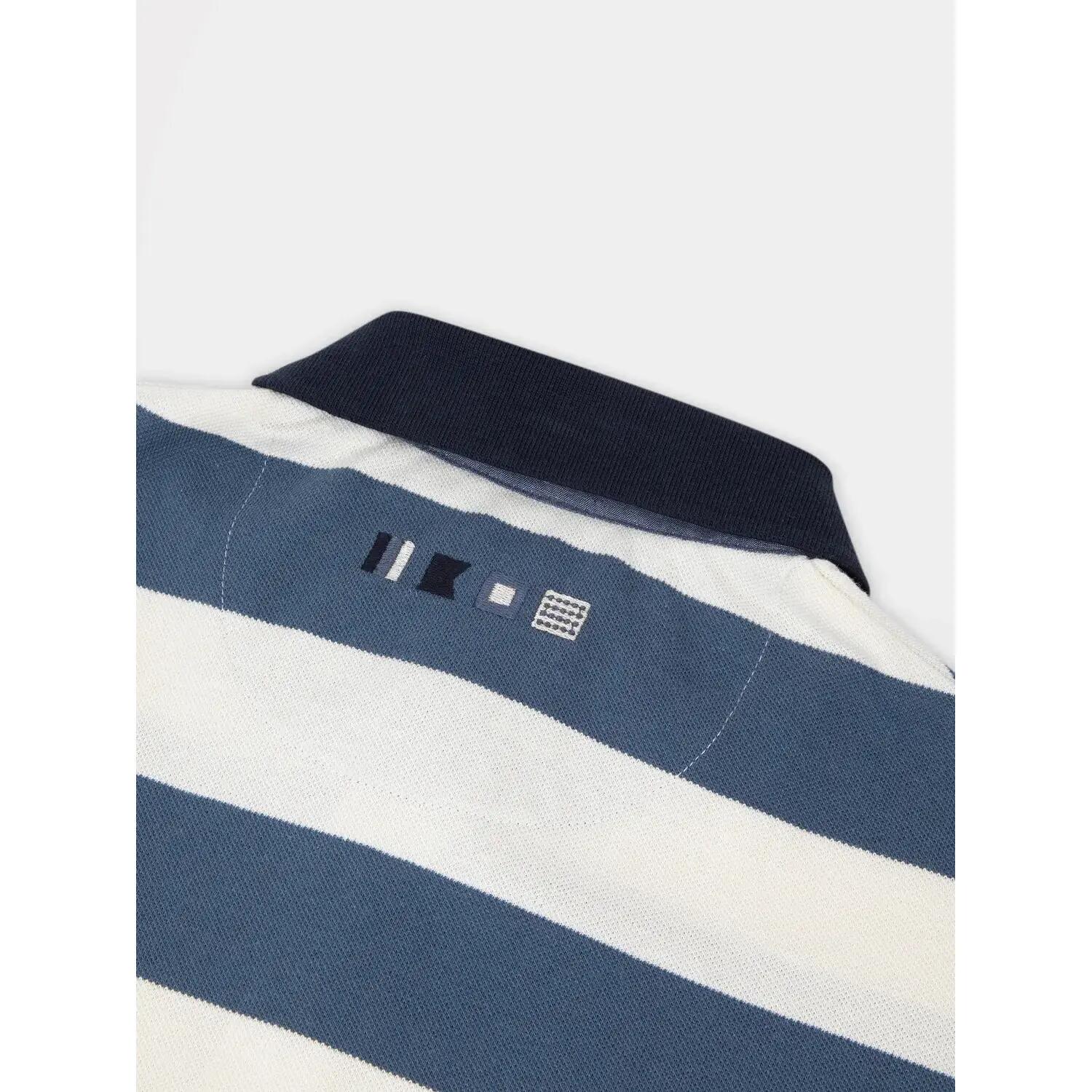 Polo - homme - manches courtes, ajusté - govanpol - bleu et blanc 5/5