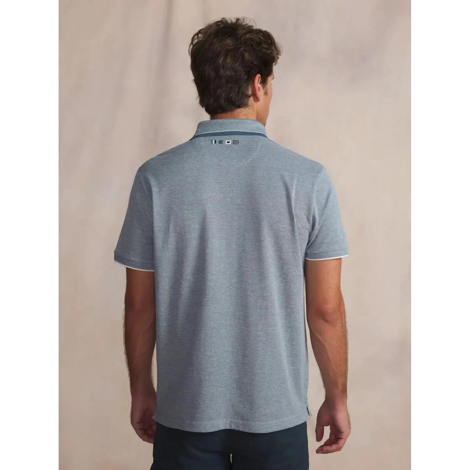 Polo - homme - manches courtes, coupe ajustée - carlopol - bleu 4/5