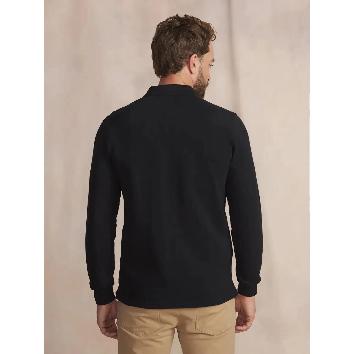 Polo manches longues - Homme - Coupe ajustée - KABYEPOL - Noir 2/3