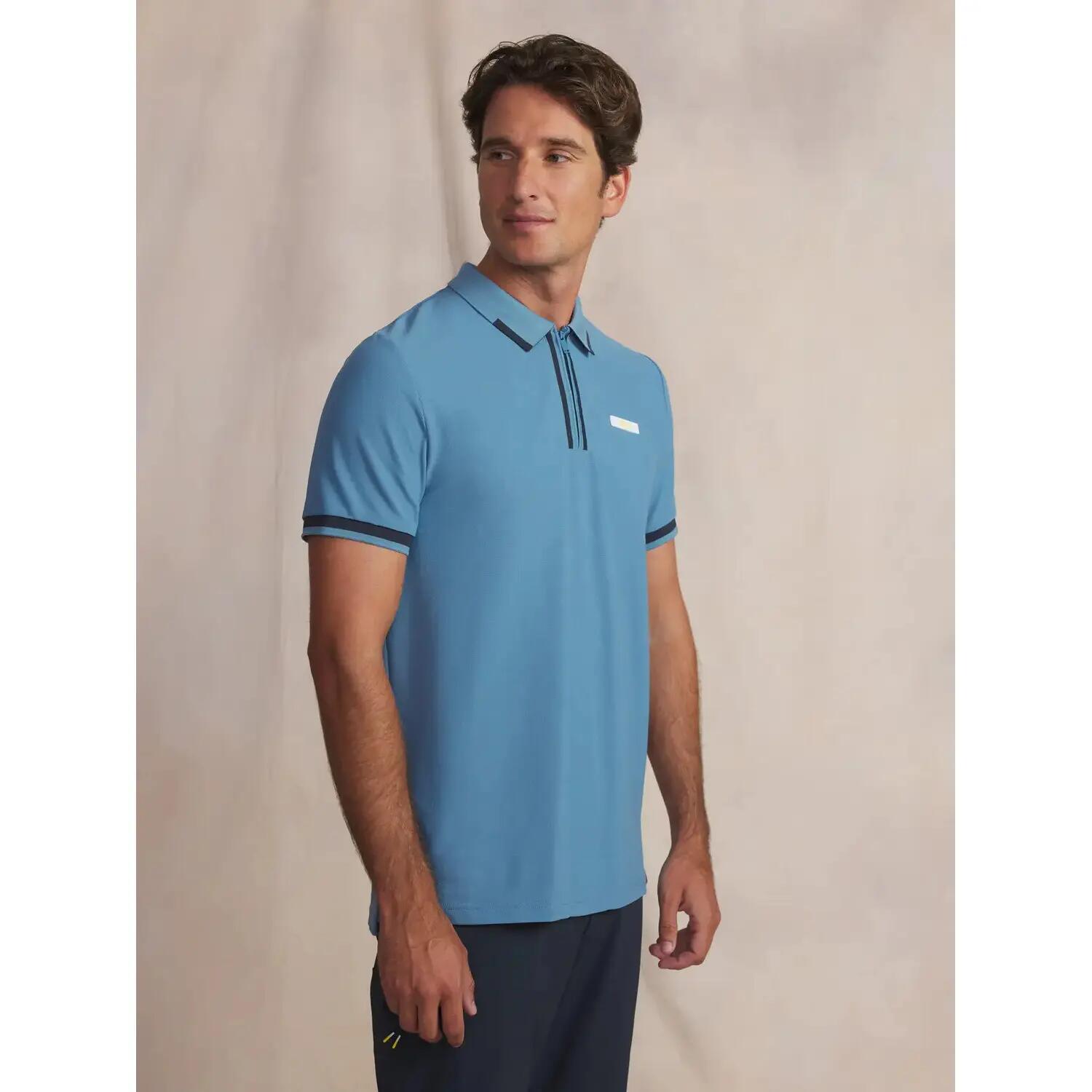 Polo manches courtes - Sportswear - Homme - Coupe ajustée - WAYATPOL - Bleu 2/5
