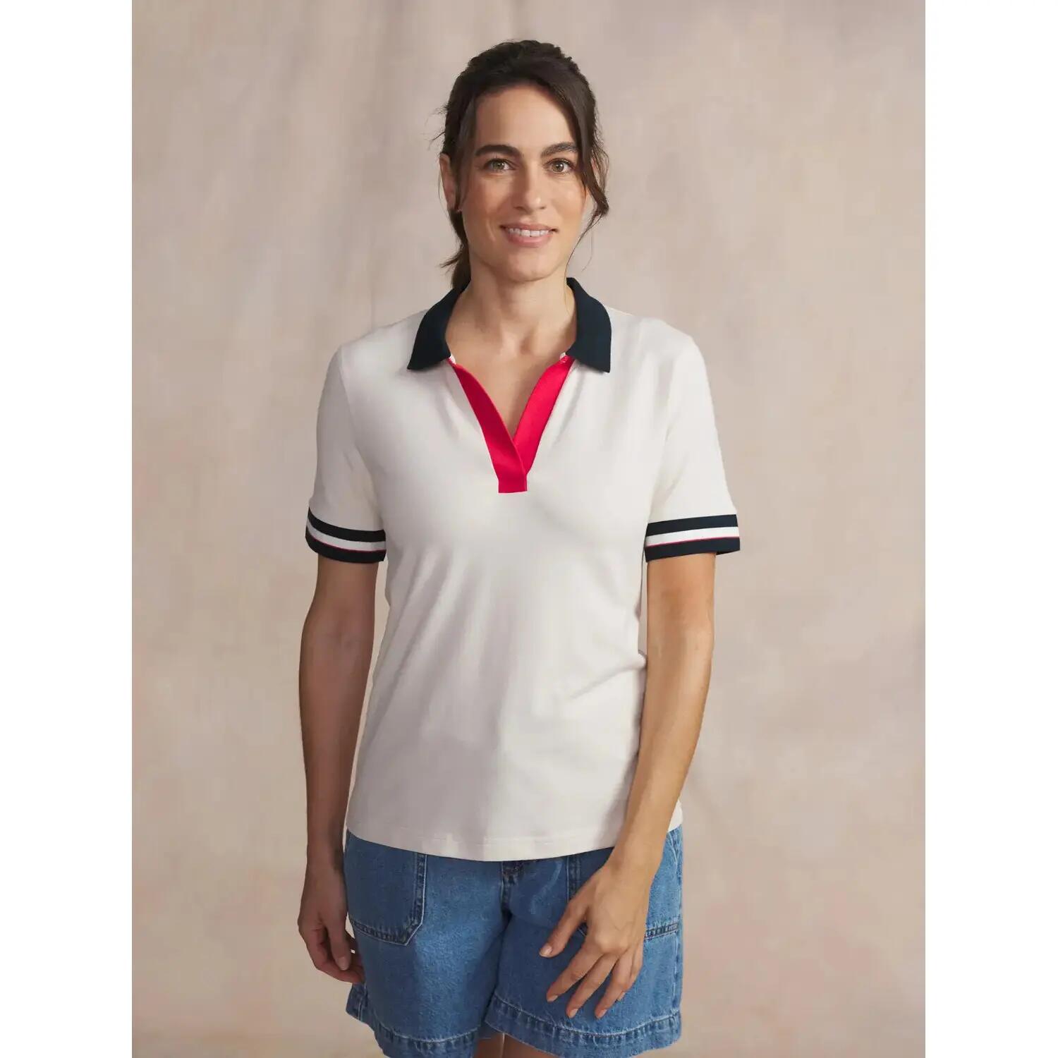 Polo - Casual - Femme - Manches courtes, col polo boutonné - MAGGYPOL Blanc/écru 2/5
