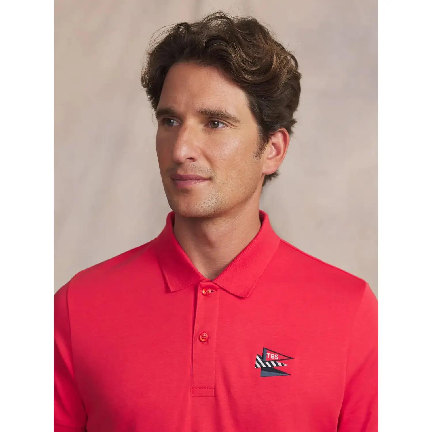 Polo manches courtes - homme - coupe ajustée - rose/rouge 5/5