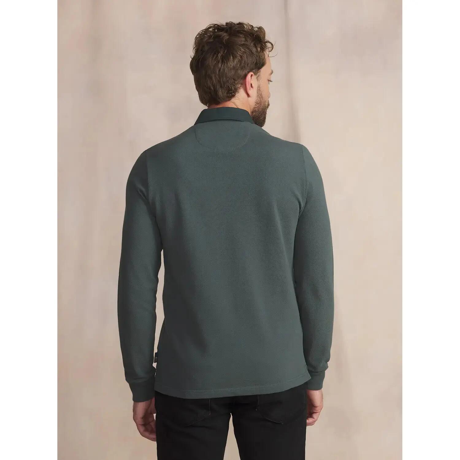 Polo manches longues - Sport - Homme - Coupe ajustée - CAVEZPOL - Vert 3/3