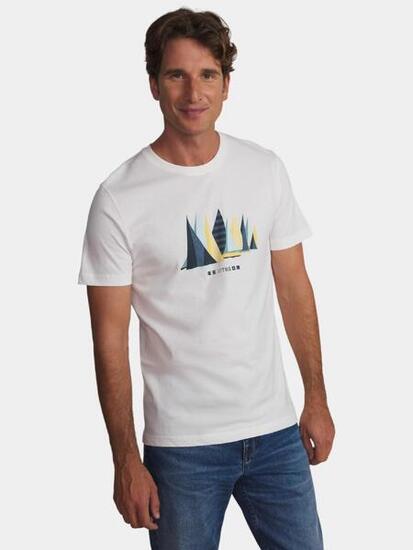 T-shirt - Homme - Manches courtes col rond - FREDITEE - Blanc