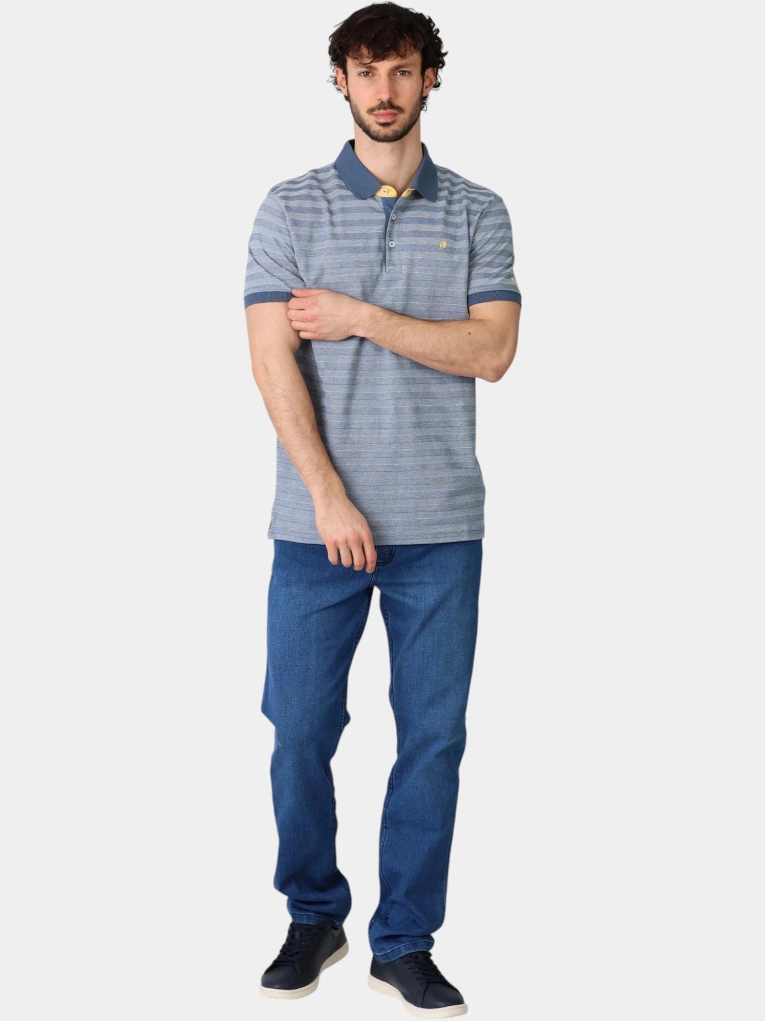 Polo Homme - Coupe ajustée, col polo - SAMMIPOL Bleu 4/5