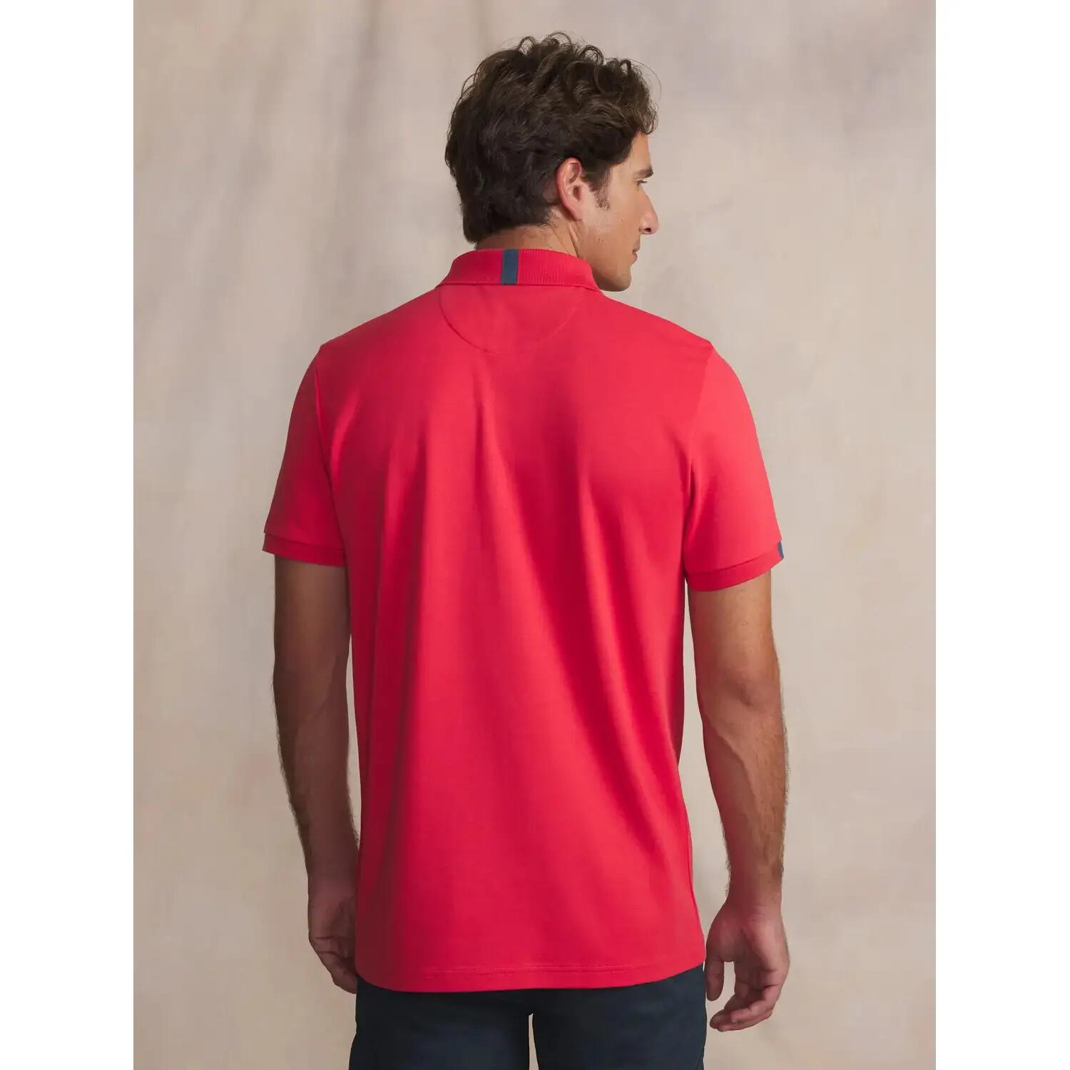 Polo manches courtes - homme - coupe ajustée - rose/rouge 4/5