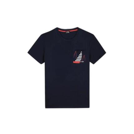 T-shirt - homme - col rond, manches courtes, poche - danistee - blanc/écru
