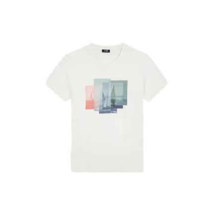 T-shirt - sportswear - homme - coupe ajustée, col rond - GREIGTEE blanc/ecru
