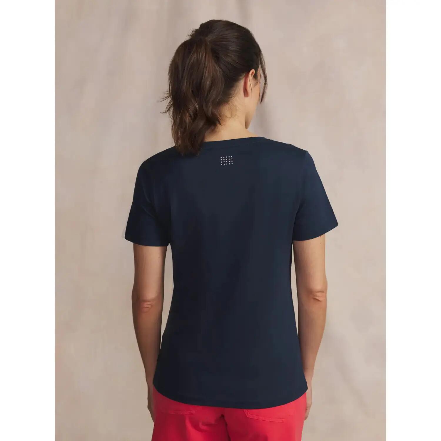 T-shirt - femme - col v manches courtes - sabbatee - bleu marine 5/5