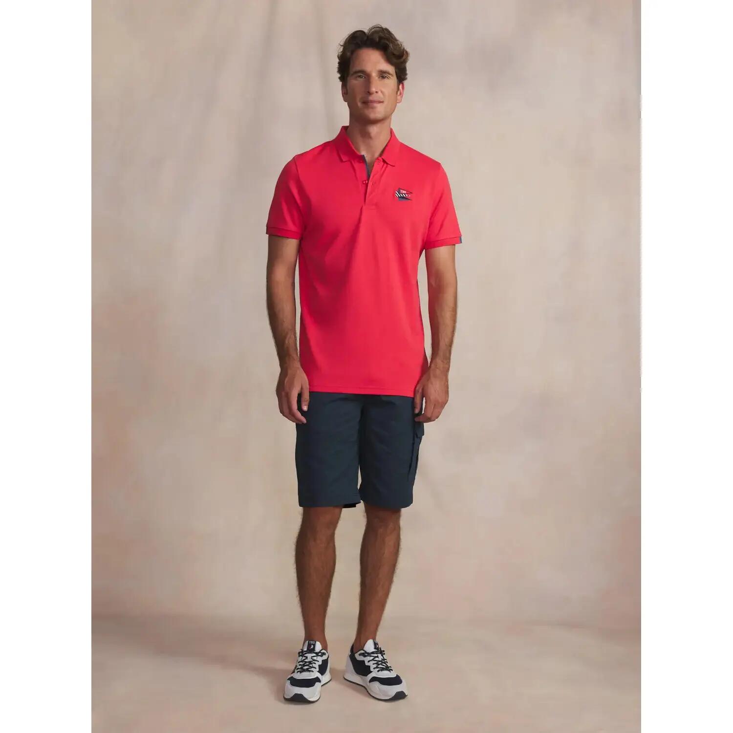 Polo manches courtes - homme - coupe ajustée - rose/rouge 3/5