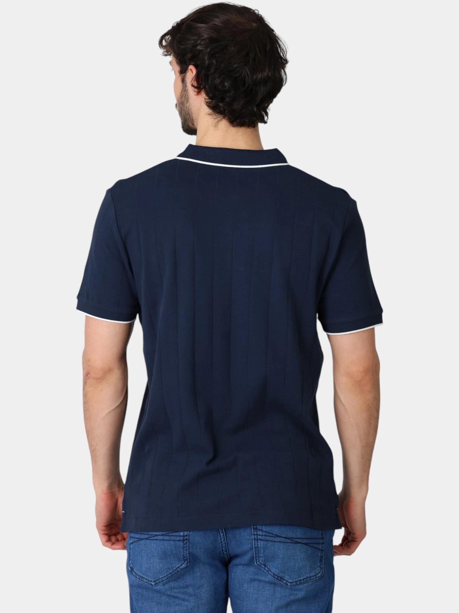 Polo - Homme - Coupe ajustée - SIMEOPOL - Bleu marine 3/5