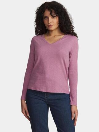 T-shirt manches longues - sport - femme - col V - ADINALON - vert