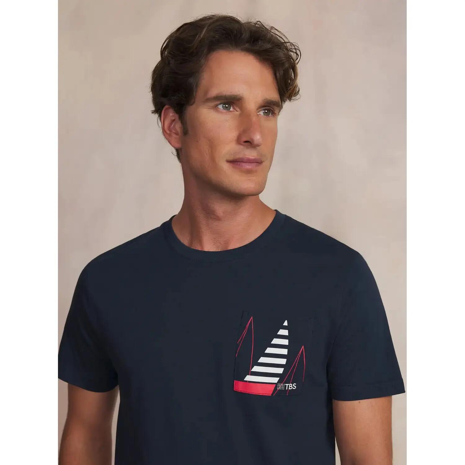 T-shirt Homme - Manches courtes, poche - DANISTEE - Marine 4/5