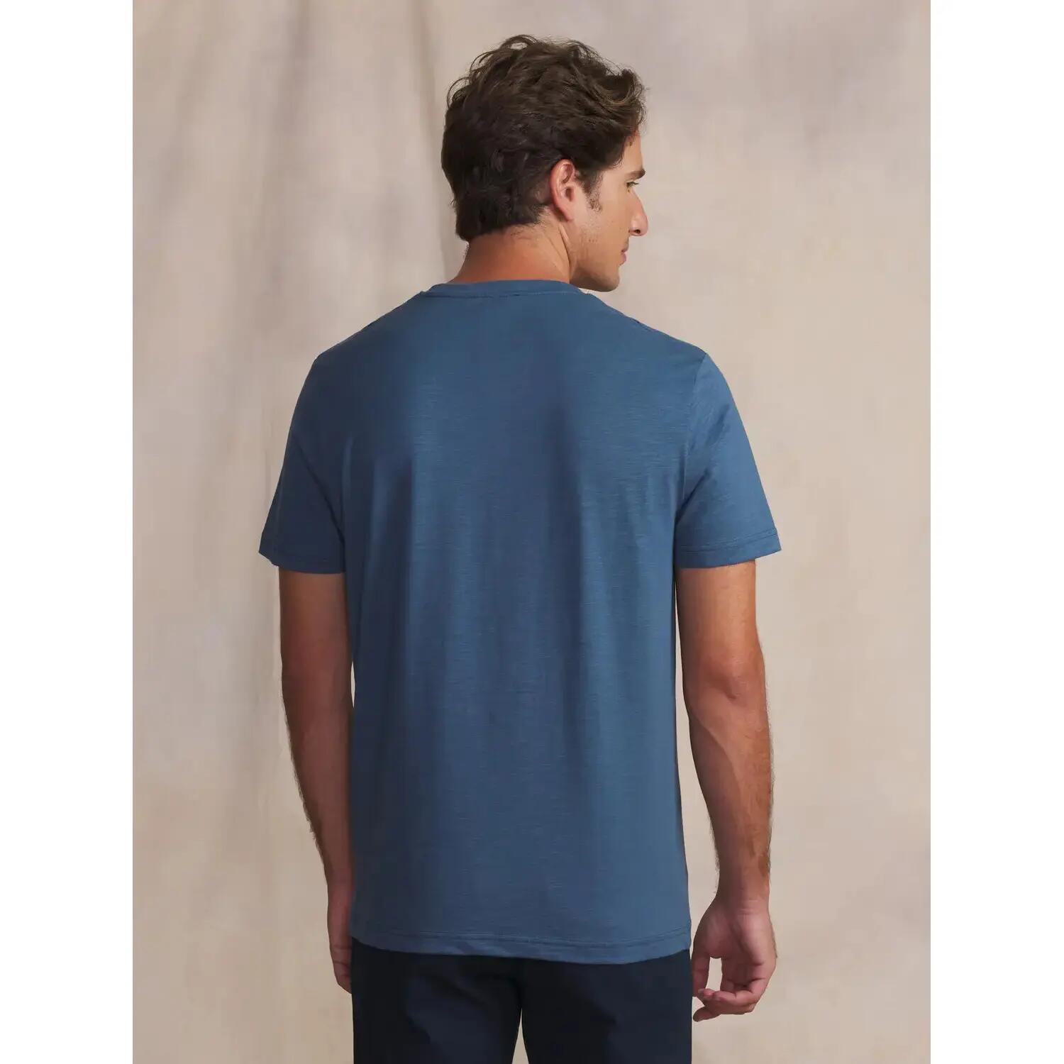 T-shirt - Homme - Manches courtes, col rond - DARKOTEE - Bleu 4/5