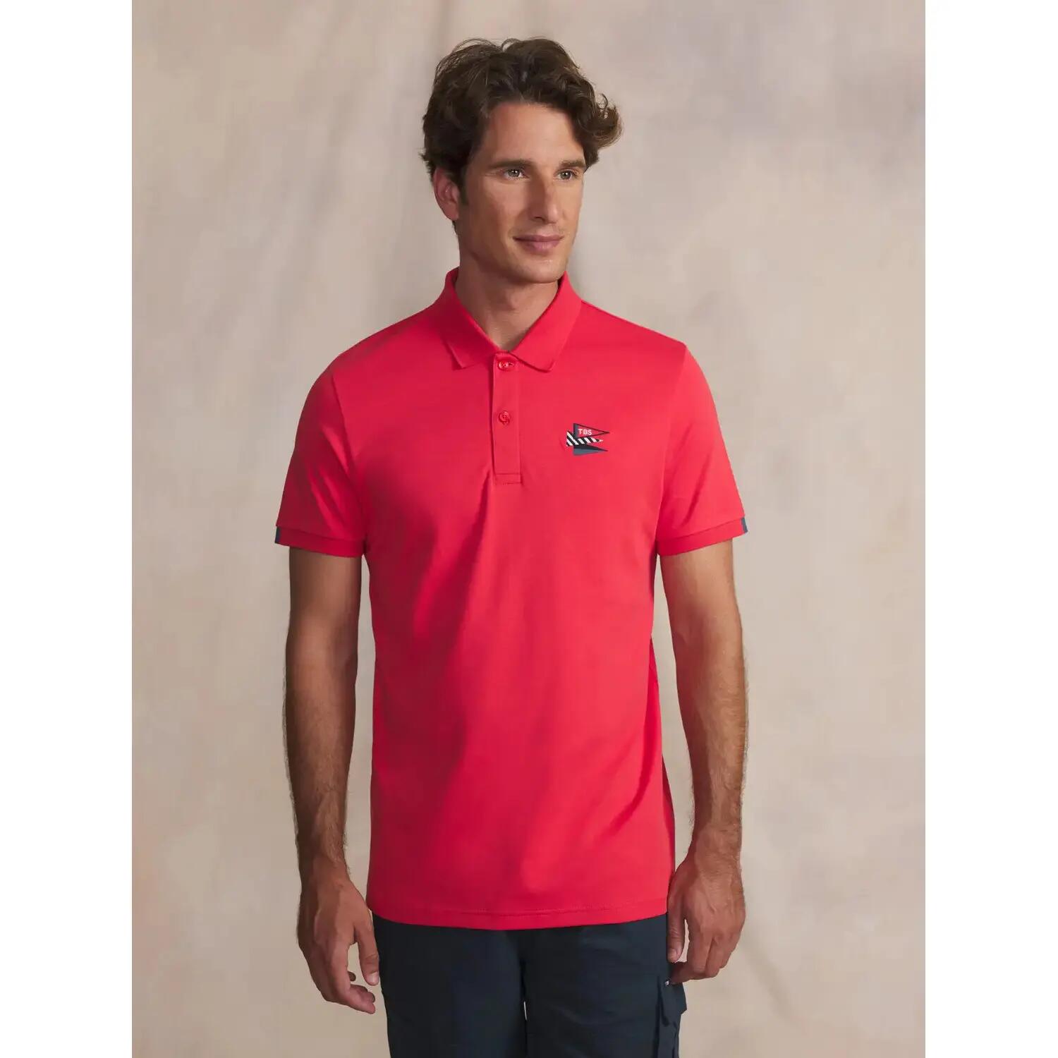 Polo manches courtes - homme - coupe ajustée - rose/rouge 2/5