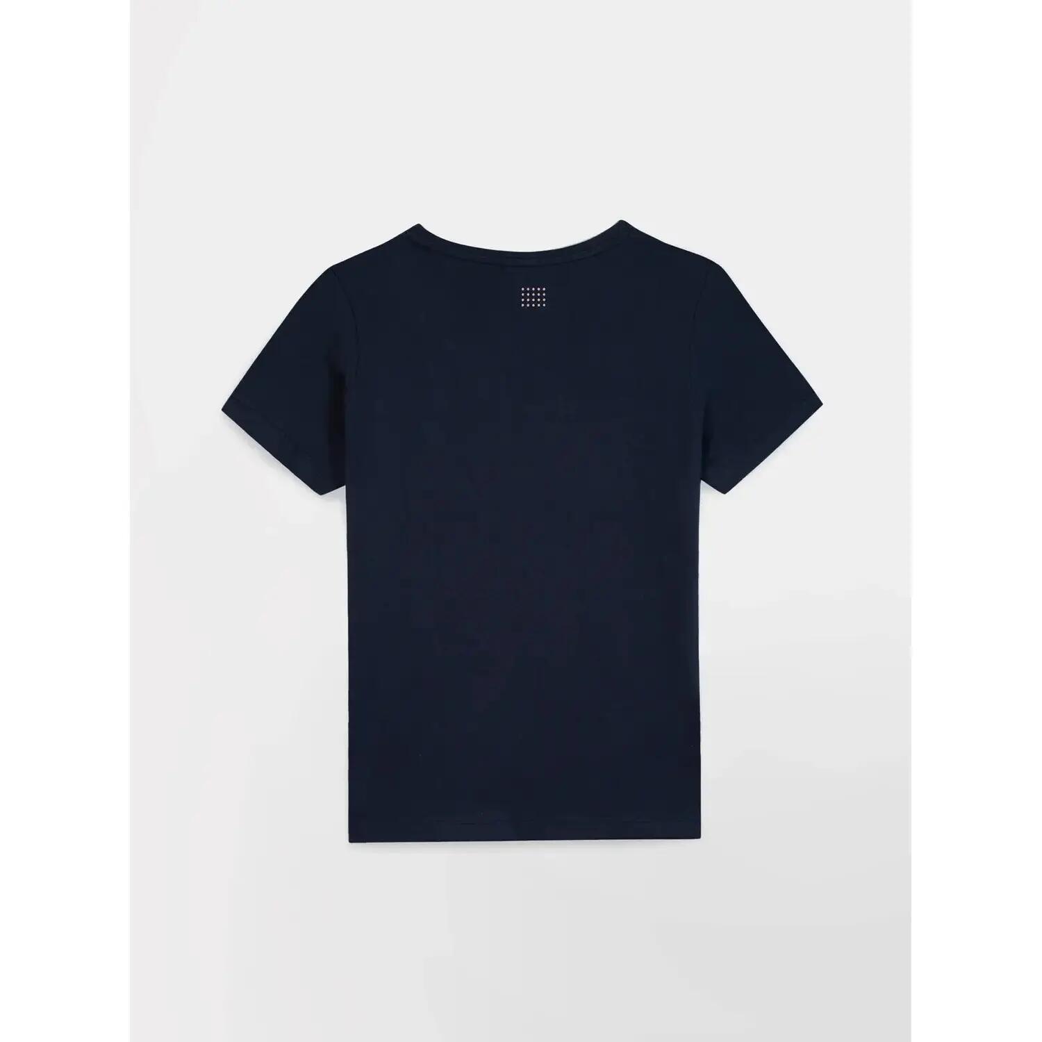 T-shirt - femme - col v manches courtes - sabbatee - bleu marine 4/5