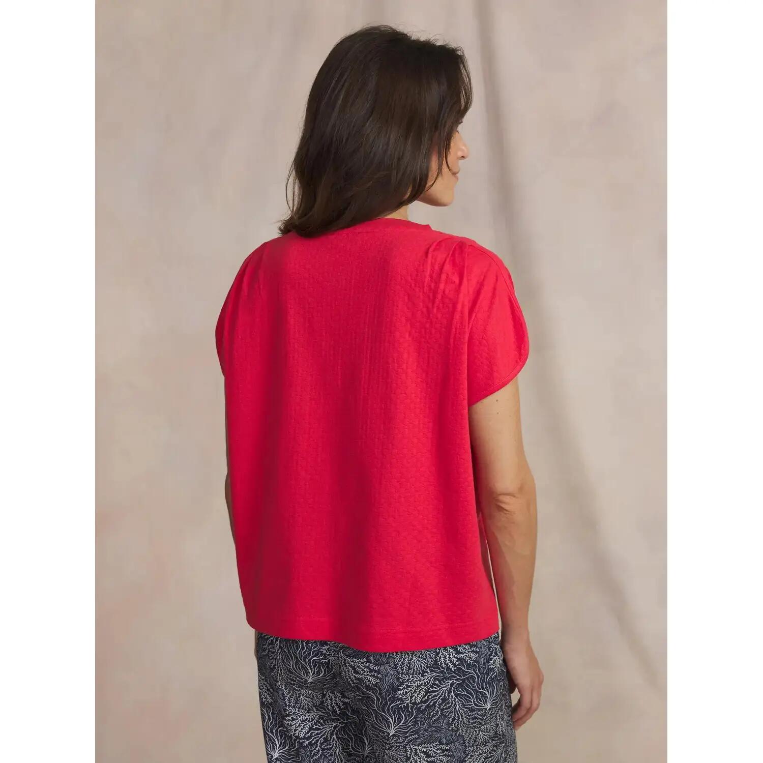 T-shirt femme, manches courtes, col rond, rommytee, rose/rouge 4/5