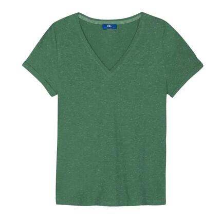 T-shirt - femmes - manches courtes col v - adinatee vert