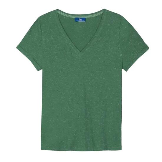 T-shirt - femmes - manches courtes col v - adinatee vert