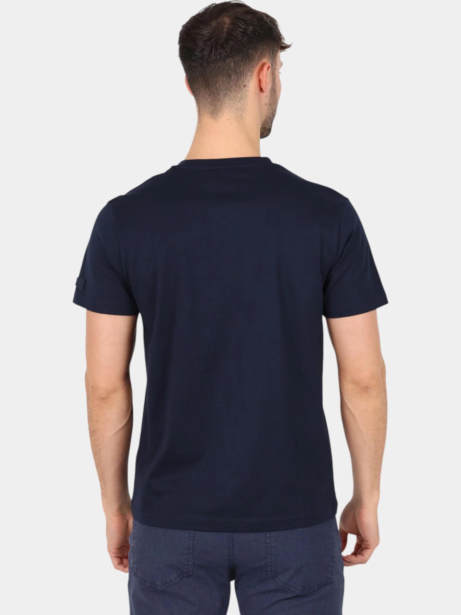 T-shirt - Homme - Coupe ajustée, col rond - OMARITEE - Marine 3/5