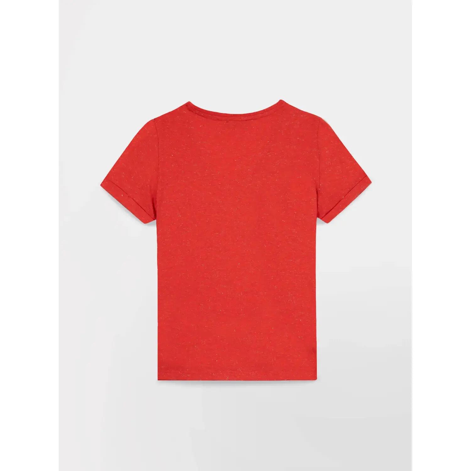 T-shirt manches courtes - Sport - Femme - Col V - ADINATEE - Rose/rouge. 2/5
