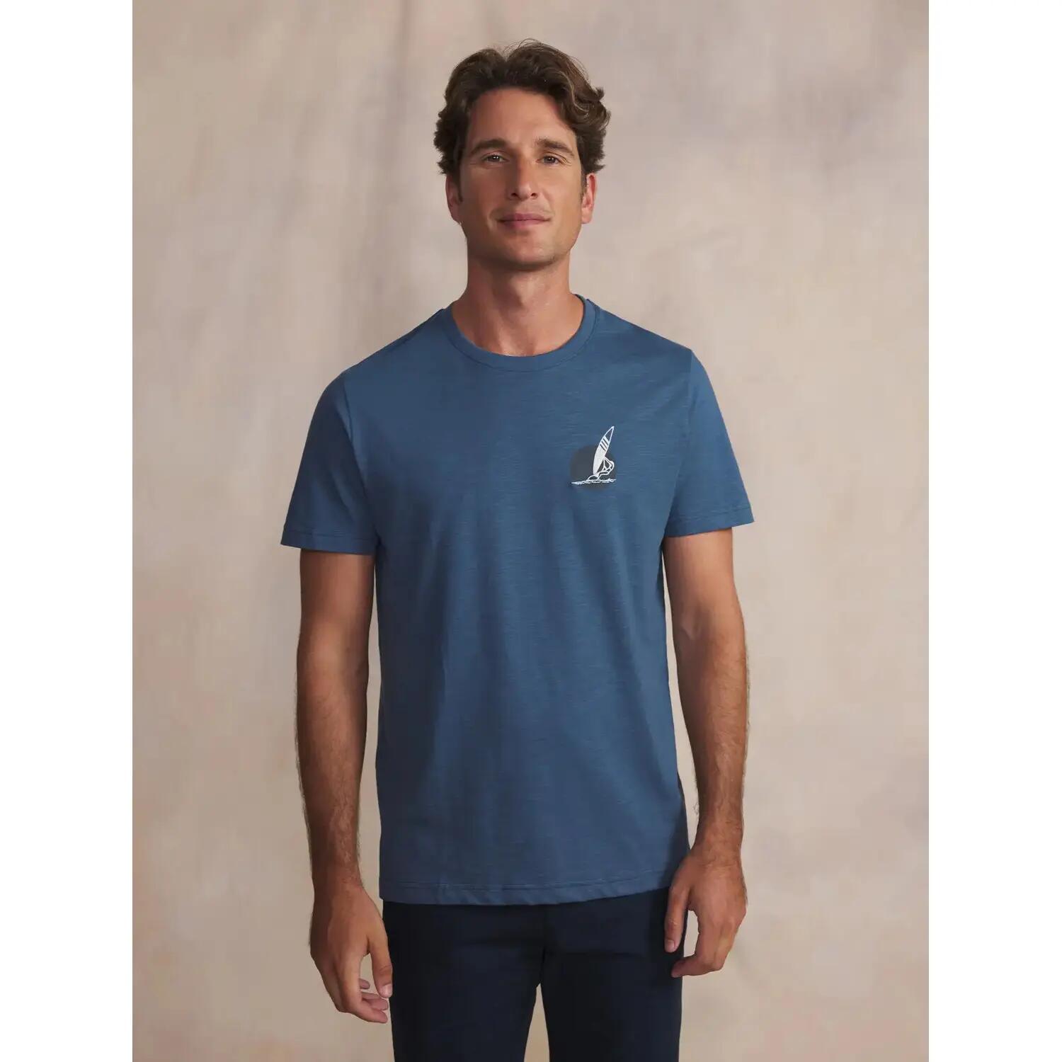 T-shirt - Homme - Manches courtes, col rond - DARKOTEE - Bleu 2/5