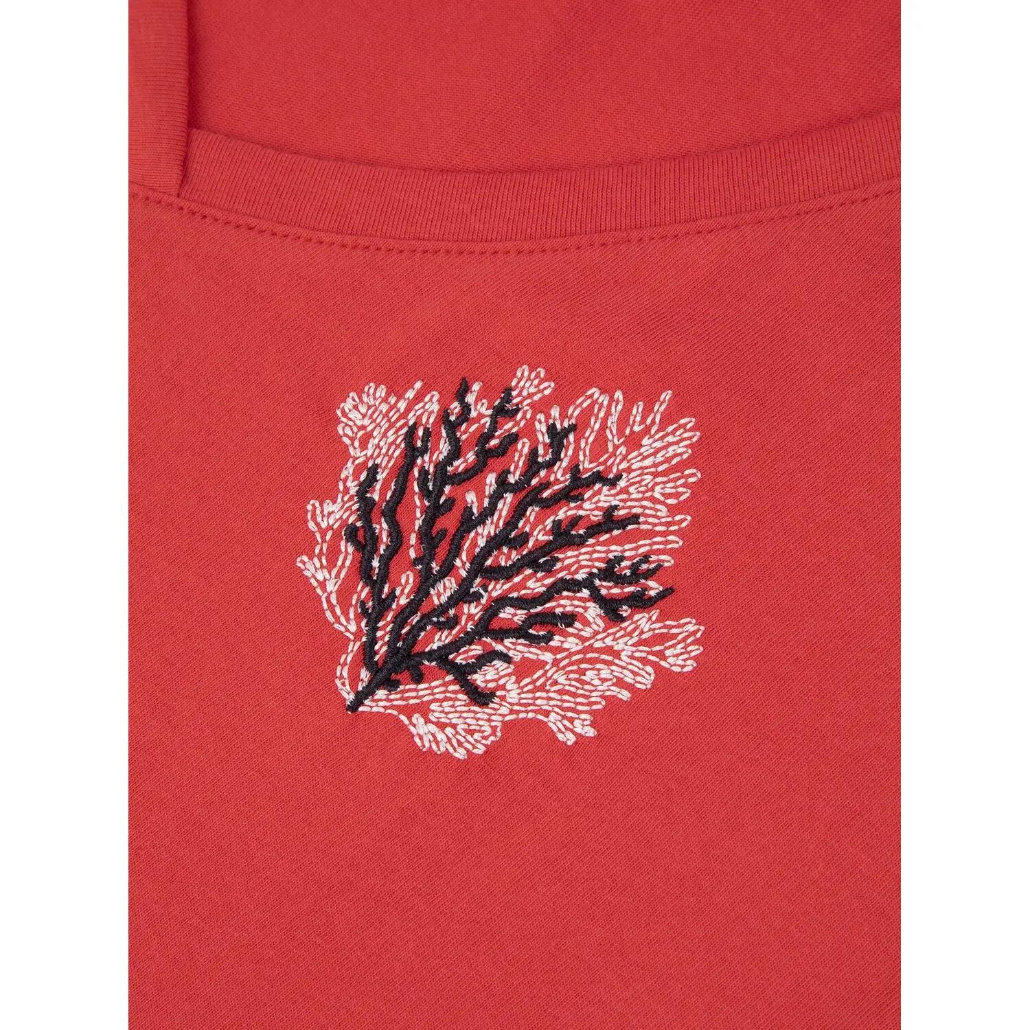 T-shirt - Femme - manches courtes V coton - NAMIATEE Rose/rouge 5/5