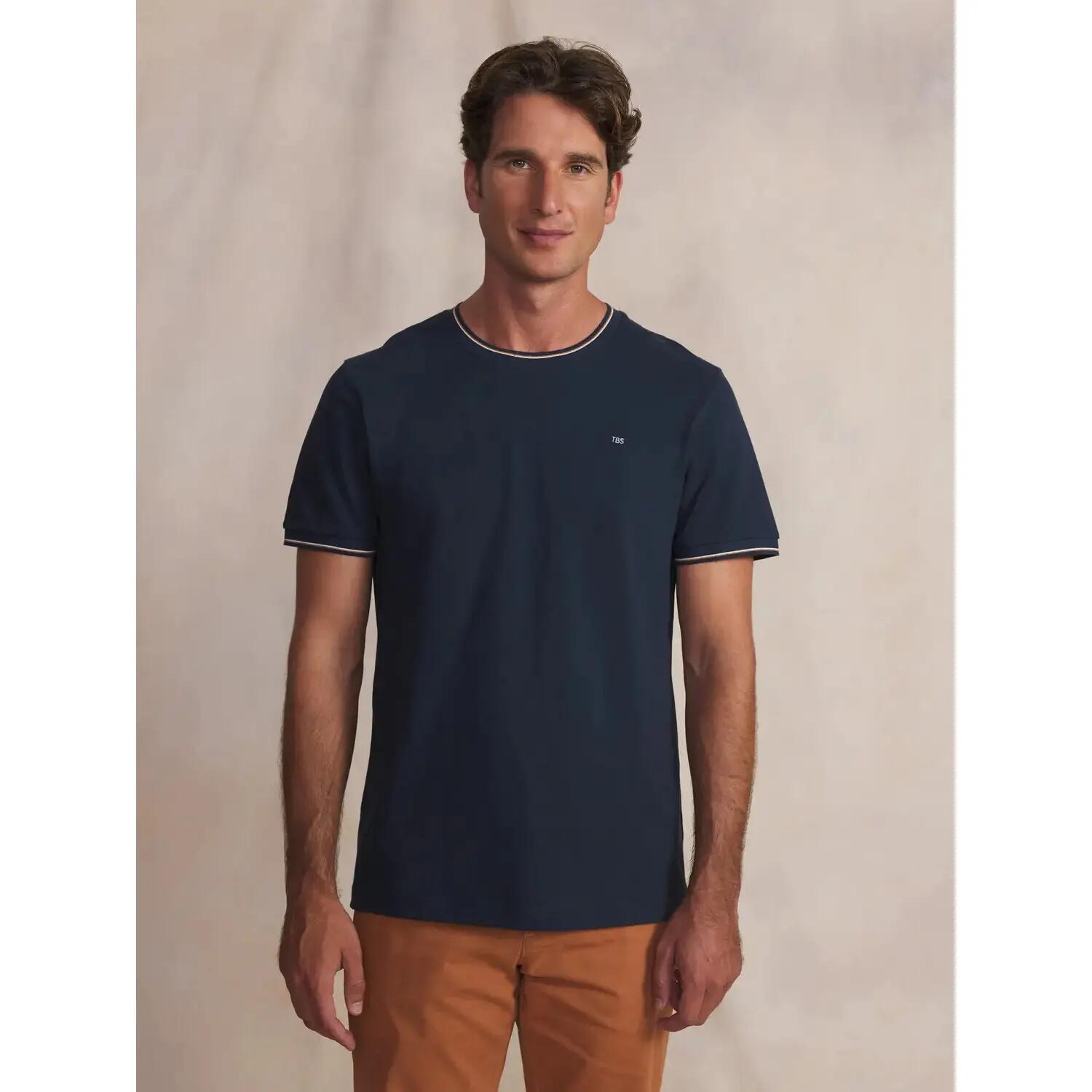 T-shirt manches courtes homme - DARELTEE - Bleu marine 2/5