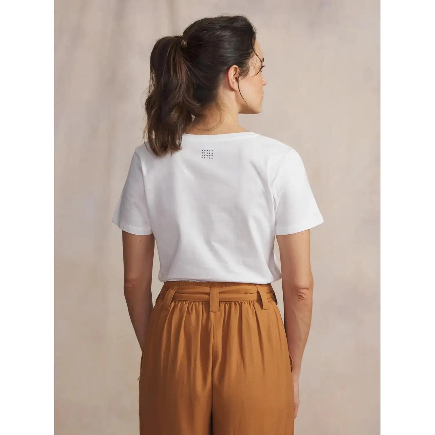 T-shirt - femme - encolure v, 100% coton - sabbatee - blanc/ecru 5/5