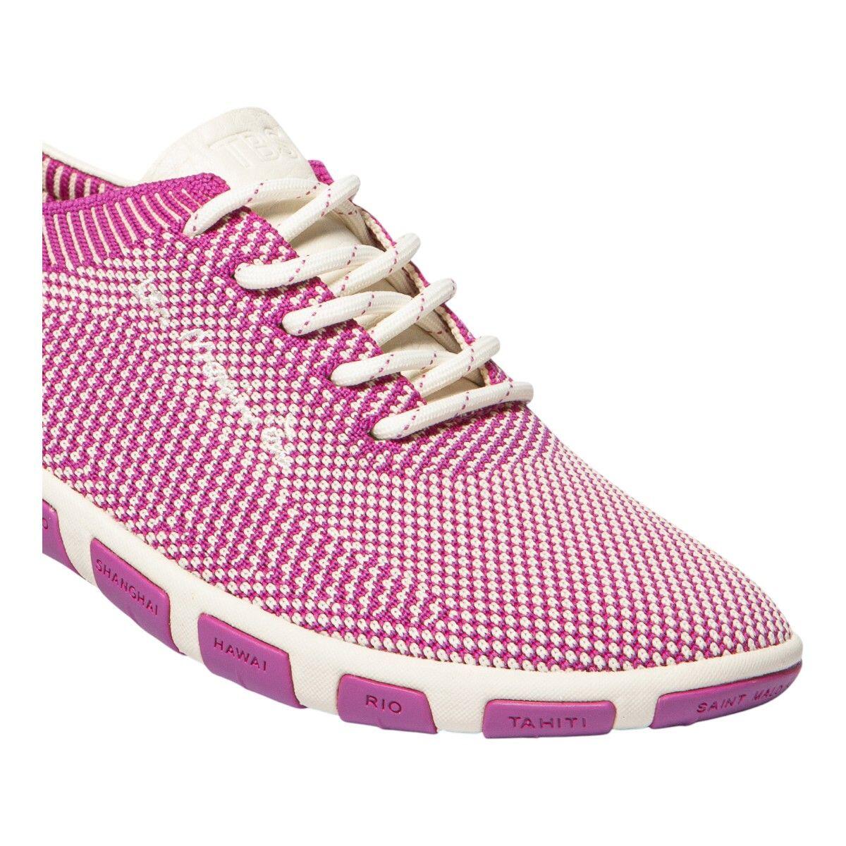 Tennis, Femme, Toile lacets talon 25mm, JAZARIA, Fuschia/Crème 4/5