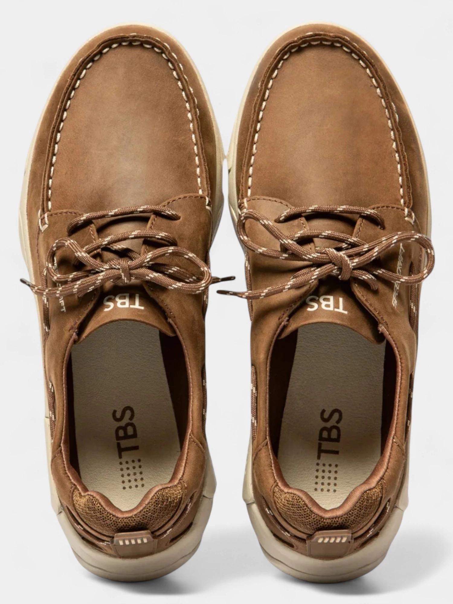 Chaussures bateau - homme - cuir, lacets - jazzsea marron 3/5