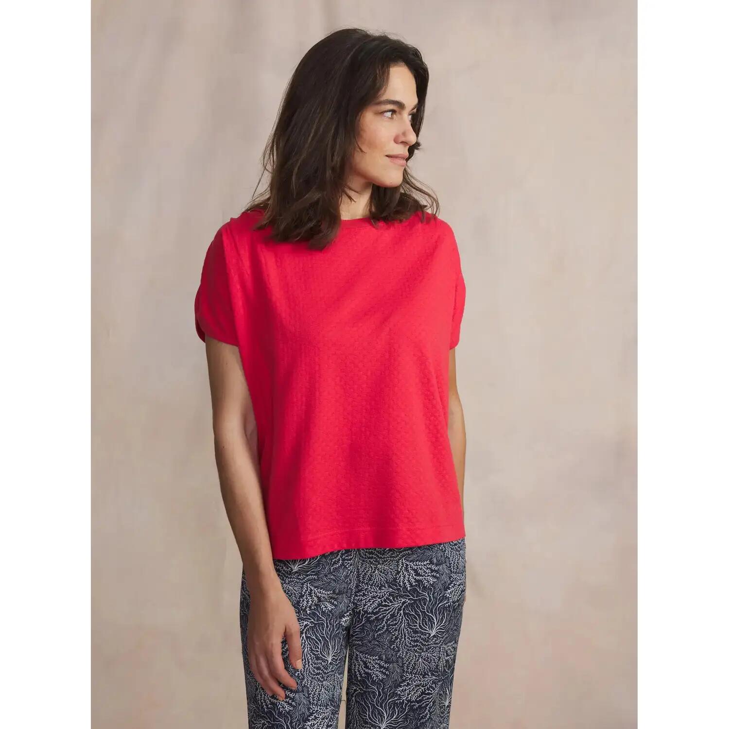 T-shirt femme, manches courtes, col rond, rommytee, rose/rouge 2/5