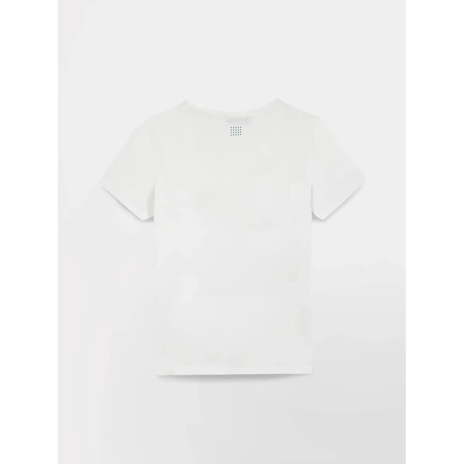 T-shirt - femme - encolure v, 100% coton - sabbatee - blanc/ecru 4/5