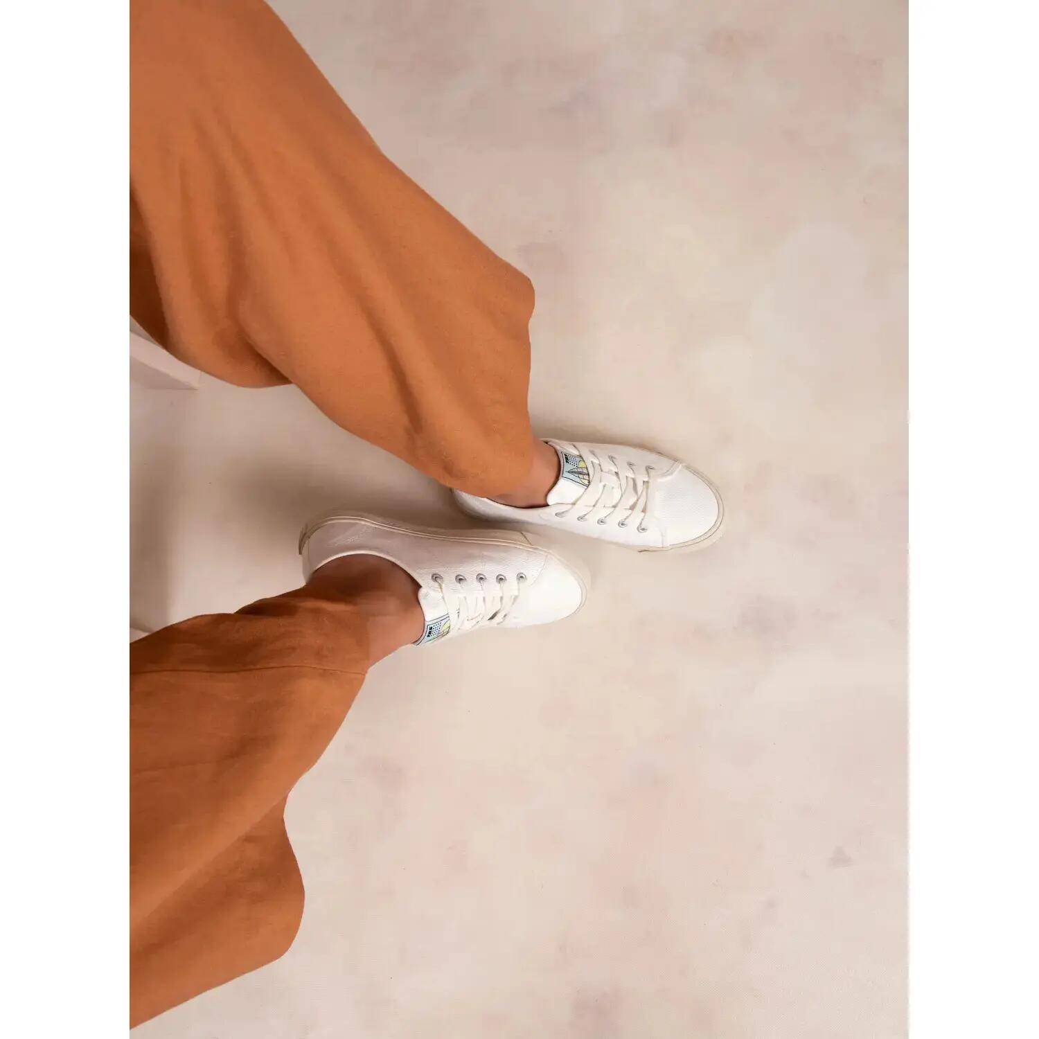 Tennis - Sport - Femme - Toile, lacets - FRIDDAH - Blanc/Ecru 3/5