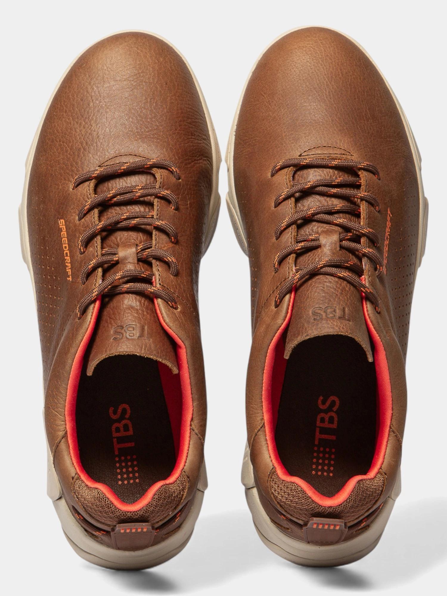 Chaussures running homme - Cuir - JAZBARY - Marron/Orange 3/5