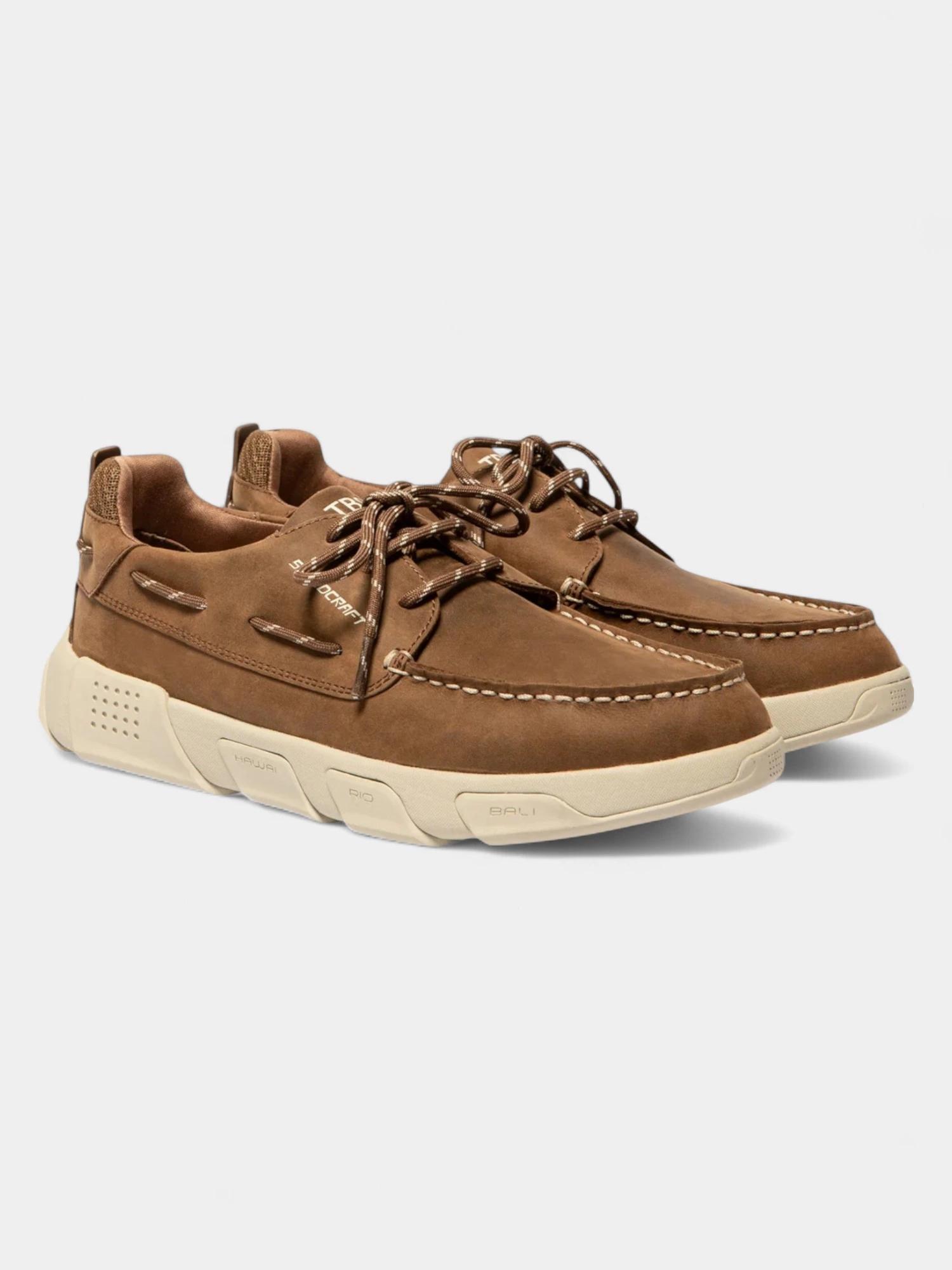 Chaussures bateau - homme - cuir, lacets - jazzsea marron 2/5