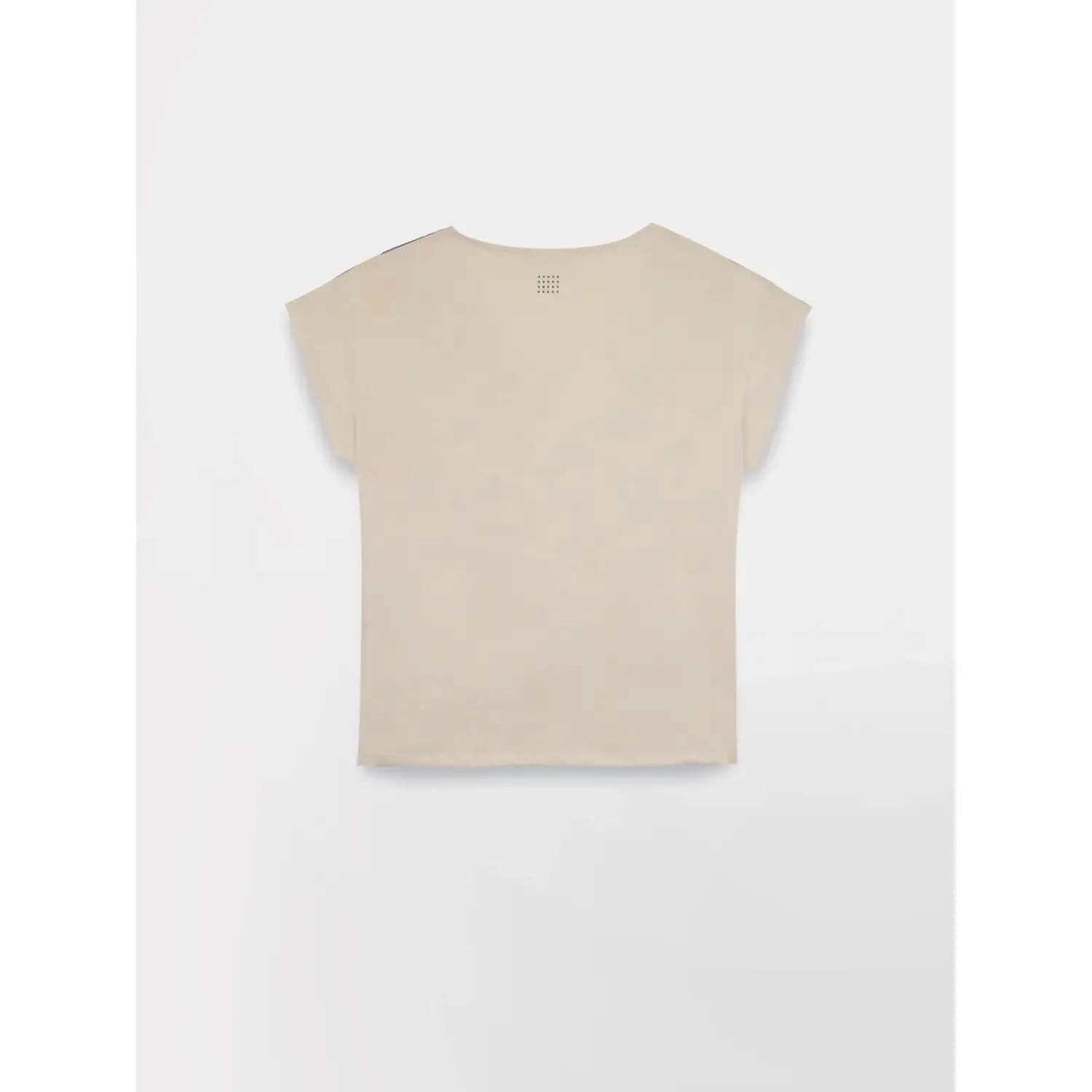 T-shirt - Femme - Encolure V, floral - MYTSYSAN - Blanc/écru 3/5