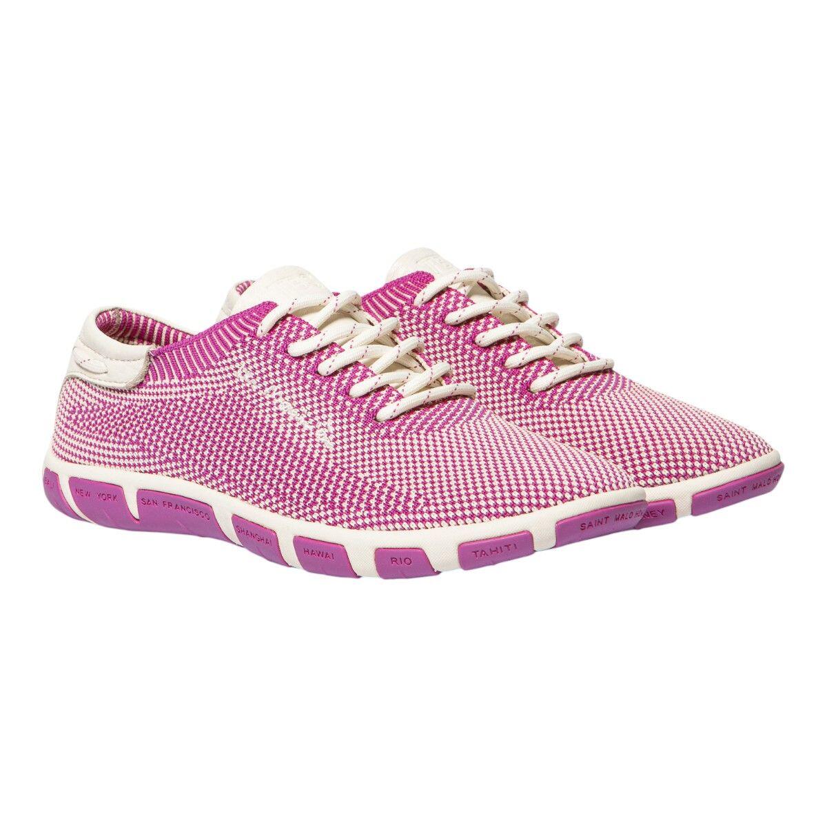 Tennis, Femme, Toile lacets talon 25mm, JAZARIA, Fuschia/Crème 2/5