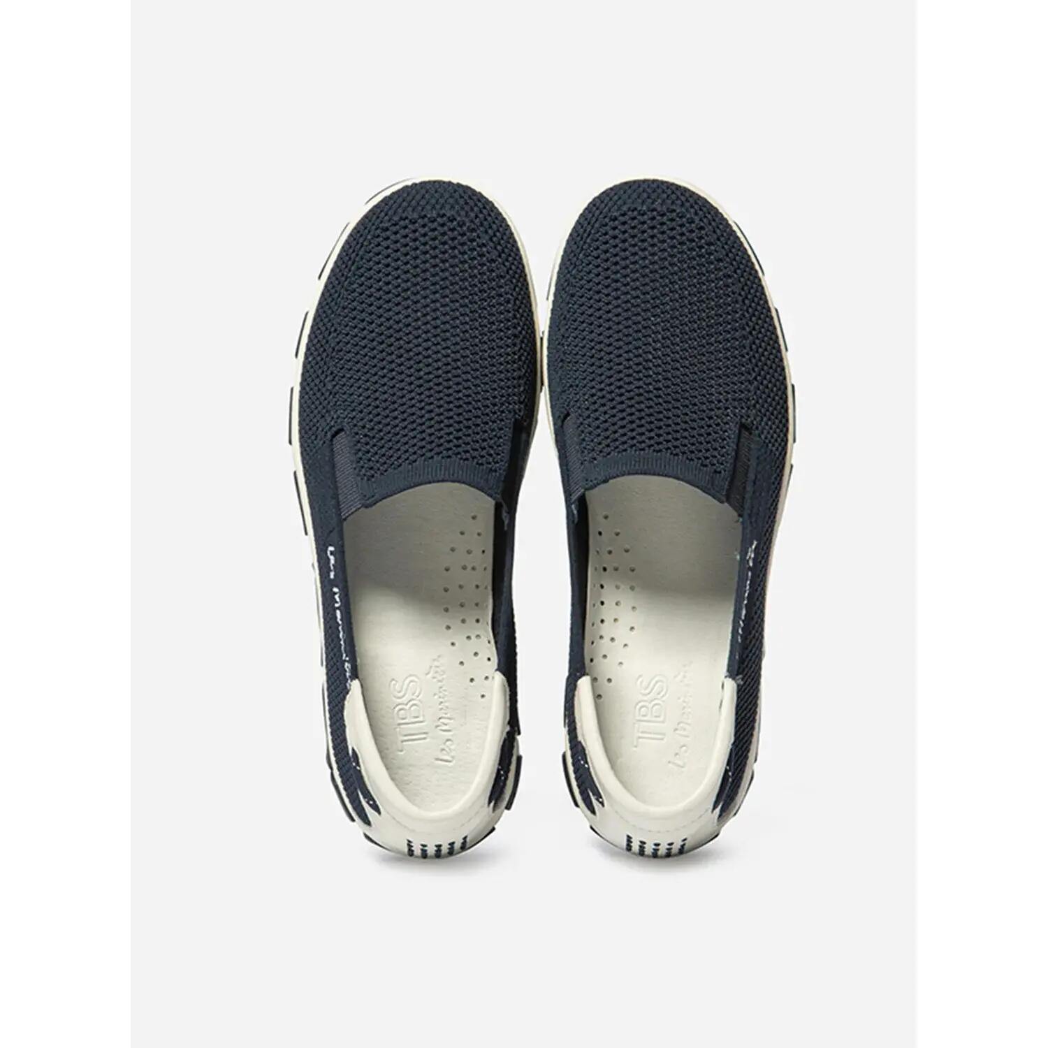 Mocassins - Casual - Femme - Cuir/textile - JOESSAN - Bleu 3/4