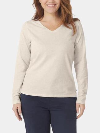 T-shirt manches longues - sport - femme - col V - ADINALON - vert
