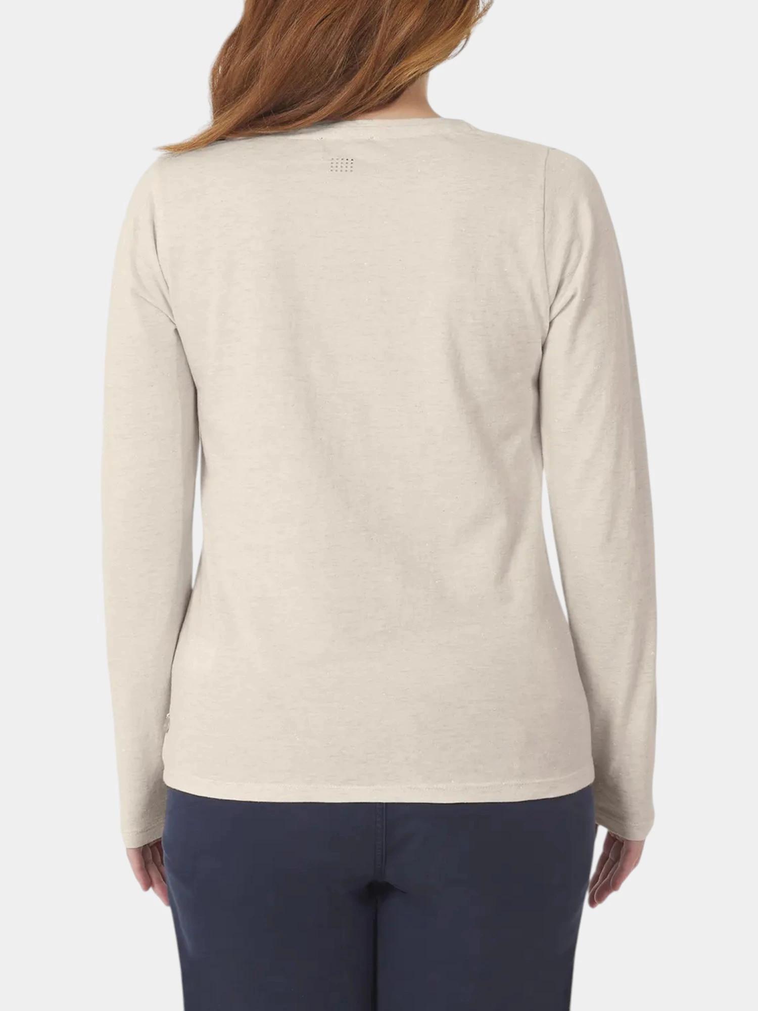 T-shirt manches longues - sport - femme - col V - adinalon - blanc/ecru 2/6