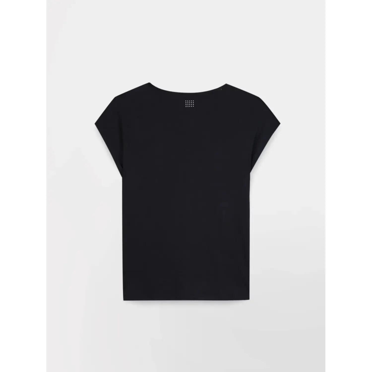 T-shirt femme - col v, manches courtes - mytsysan bleu marine 4/5