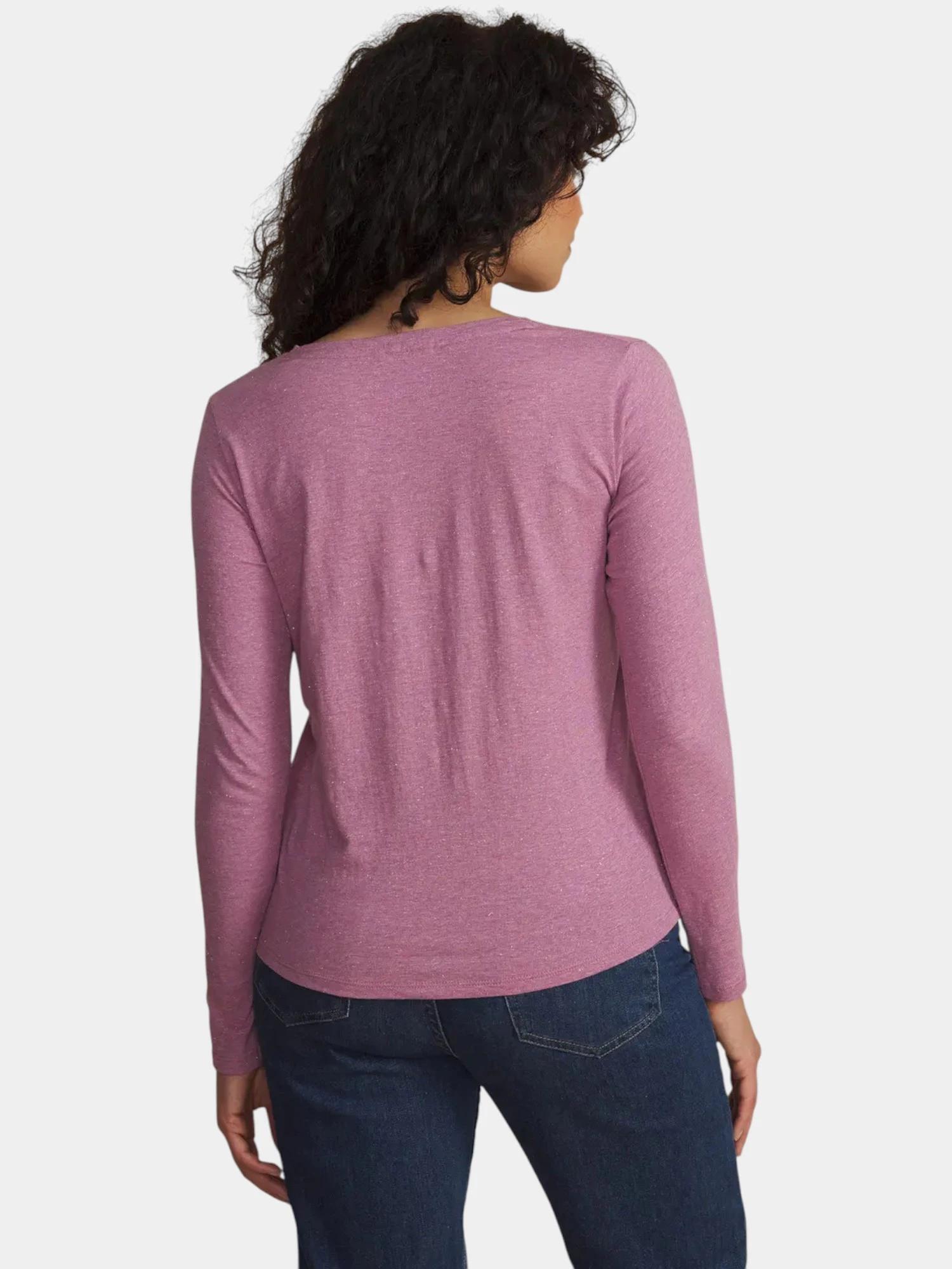 T-shirt manches longues - fitness - femme - col V - ADINALON - rose/rouge 2/4
