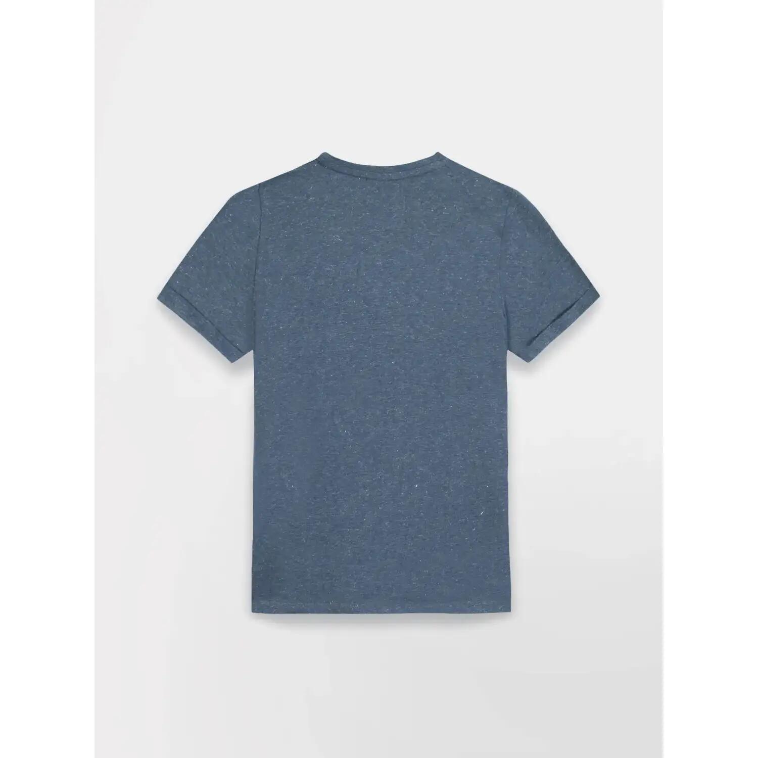 T-shirt - Sport - Femme - Col V, manches courtes avec revers - ADINATEE - Bleu 4/5