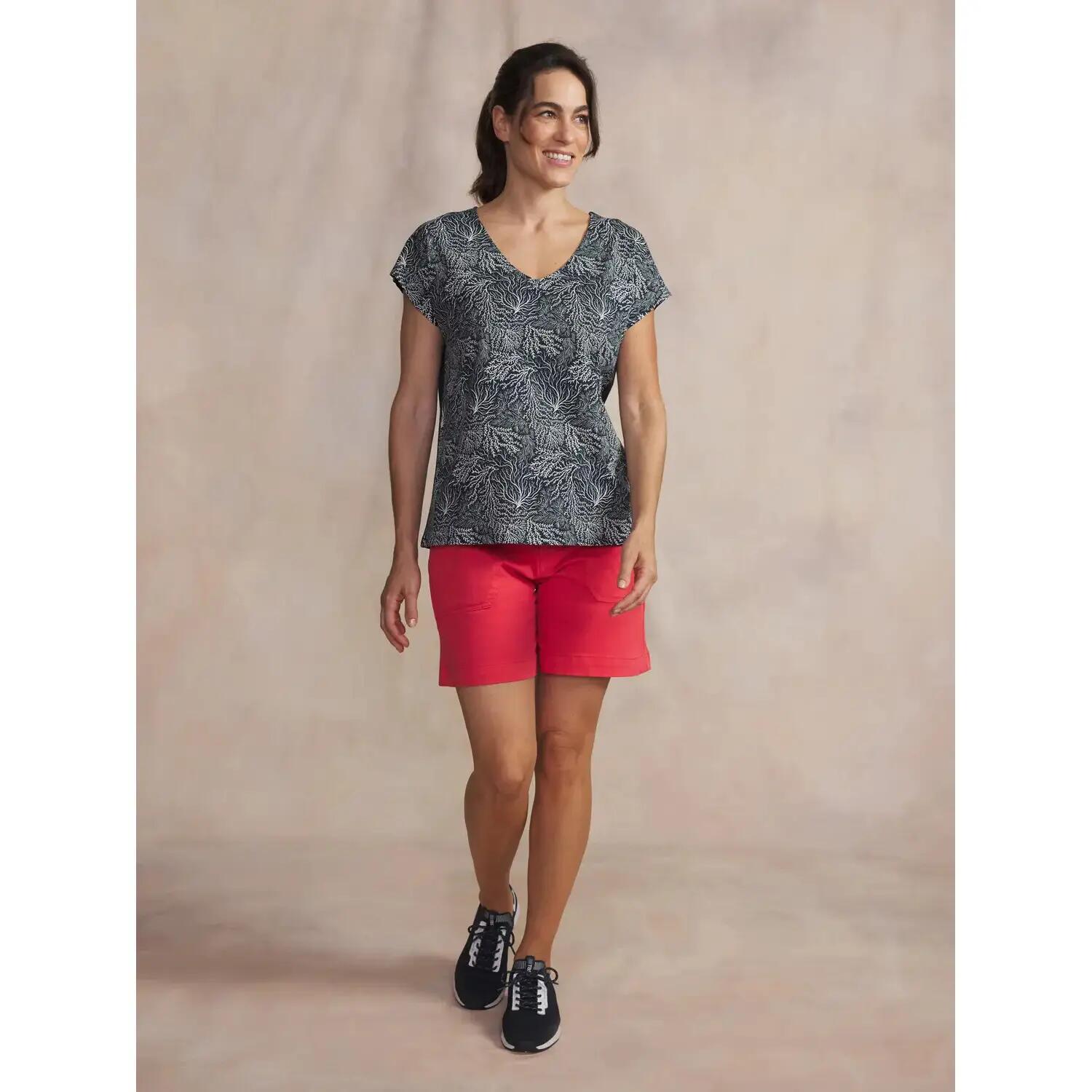 T-shirt femme - col v, manches courtes - mytsysan bleu marine 3/5
