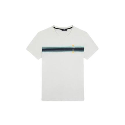 T-shirt - Homme - Col rond, manches courtes - RORRYTEE - Blanc/Ecru