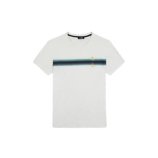 T-shirt - Homme - Col rond, manches courtes - RORRYTEE - Blanc/Ecru
