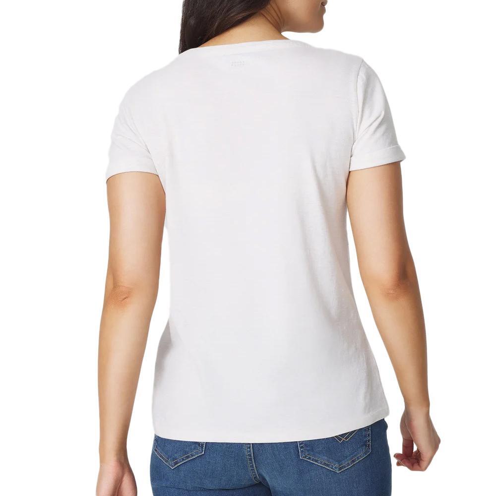 T-shirt - femme - col v, manches courtes - adinatee - blanc/ecru 2/5